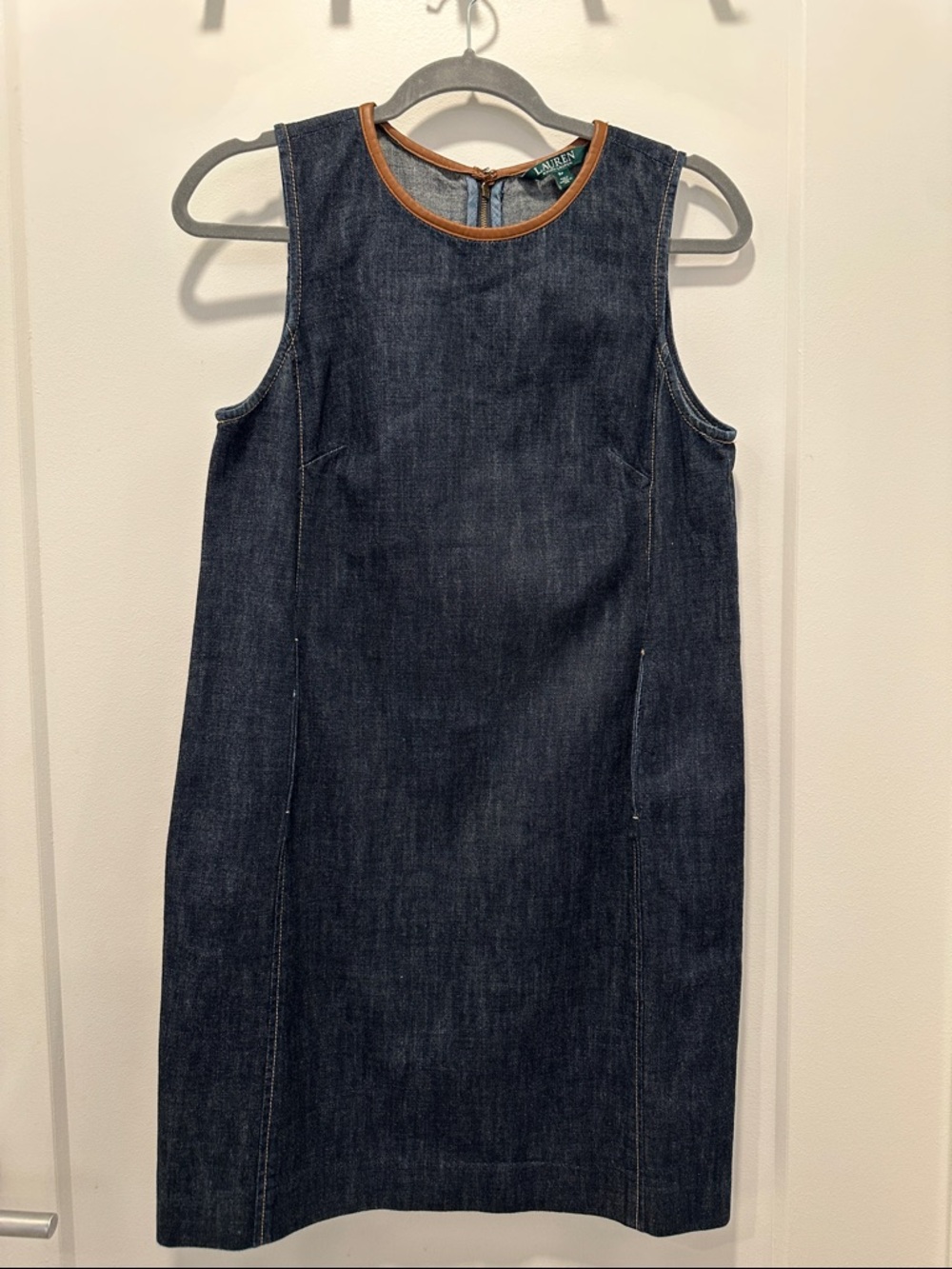 NWOT Ralph Lauren 100% Cotton + Leather Dress - Picture 2 of 7